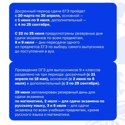 Досрочный период и резервные дни ЕГЭ 2026